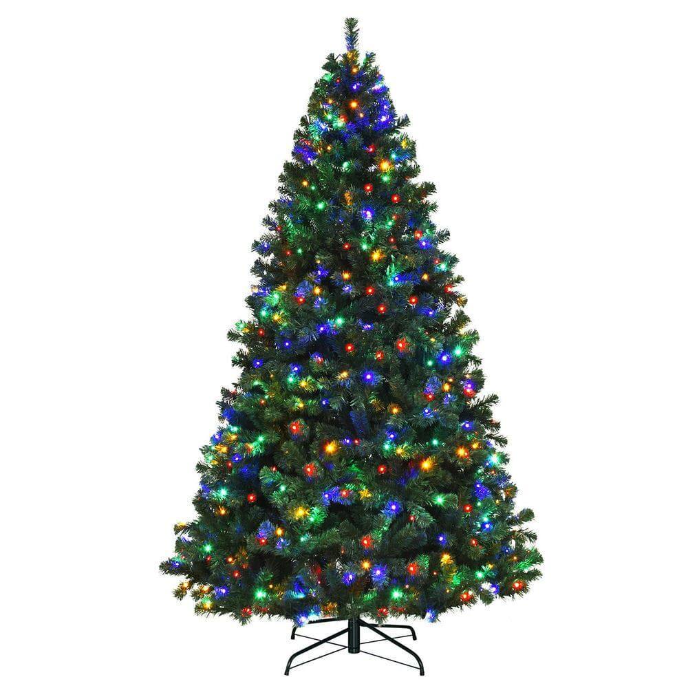 Alt View 2. Resenkos - Resenkos 7.5-Ft Pre-Lit Artificial Spruce Christmas Tree with 550 Lights - Green - Green.