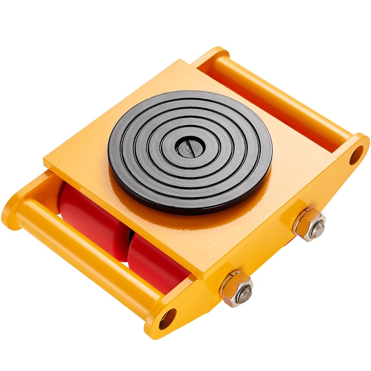 Front. Ropilly - Ropilly Machinery Skate Dolly Carbon Steel Heavy Duty Mover with 13200 lb Capacity and Non Slip Rotating Pad - Yellow.
