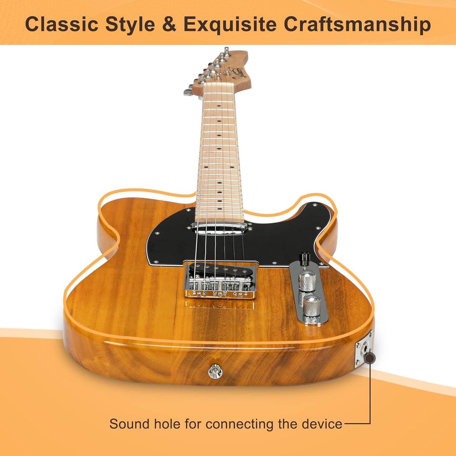 Classic Style & Exquisite Craftsmanship

Sound hole for connecting the device