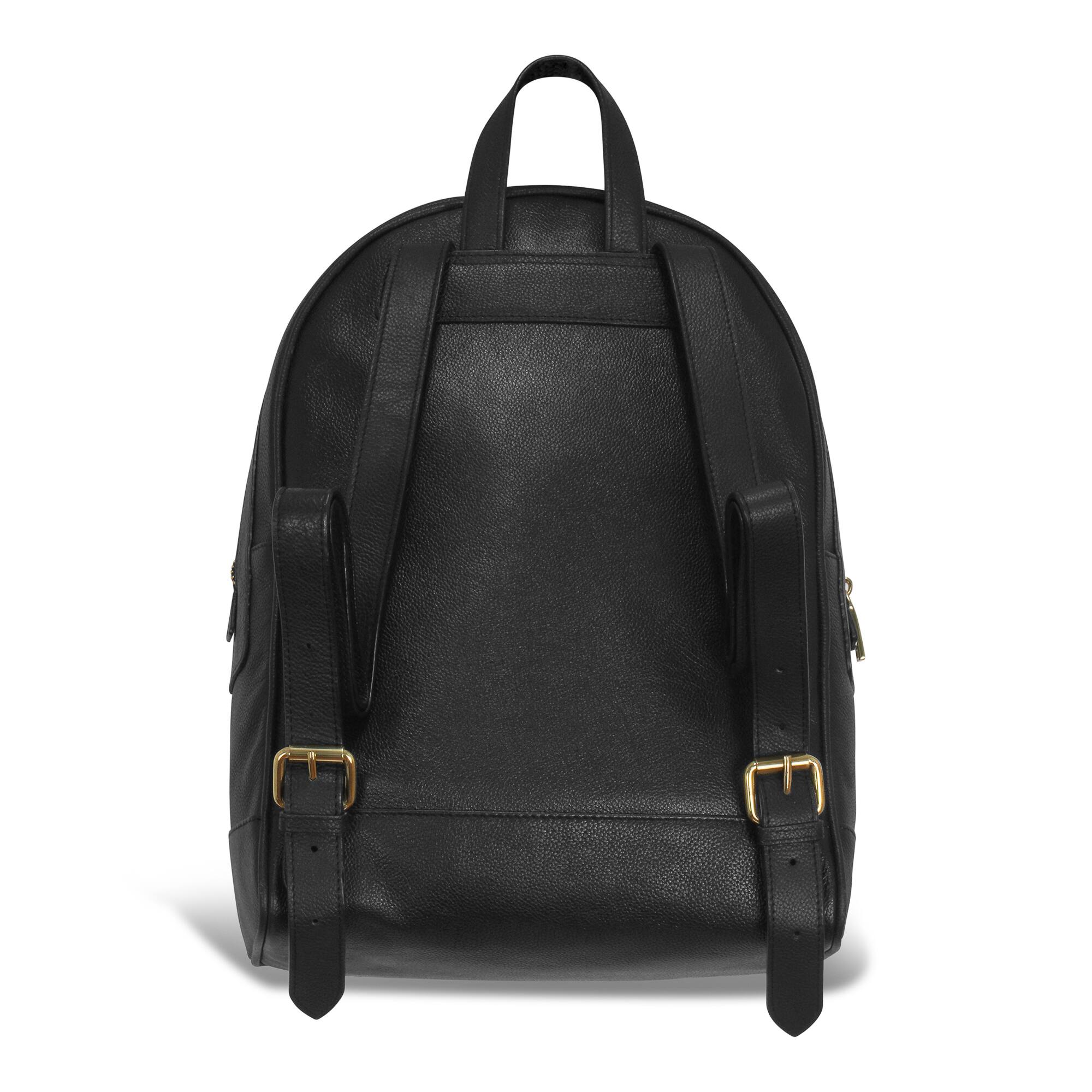 Back. Champs - Gala CollectionLeather Backpack - Black.