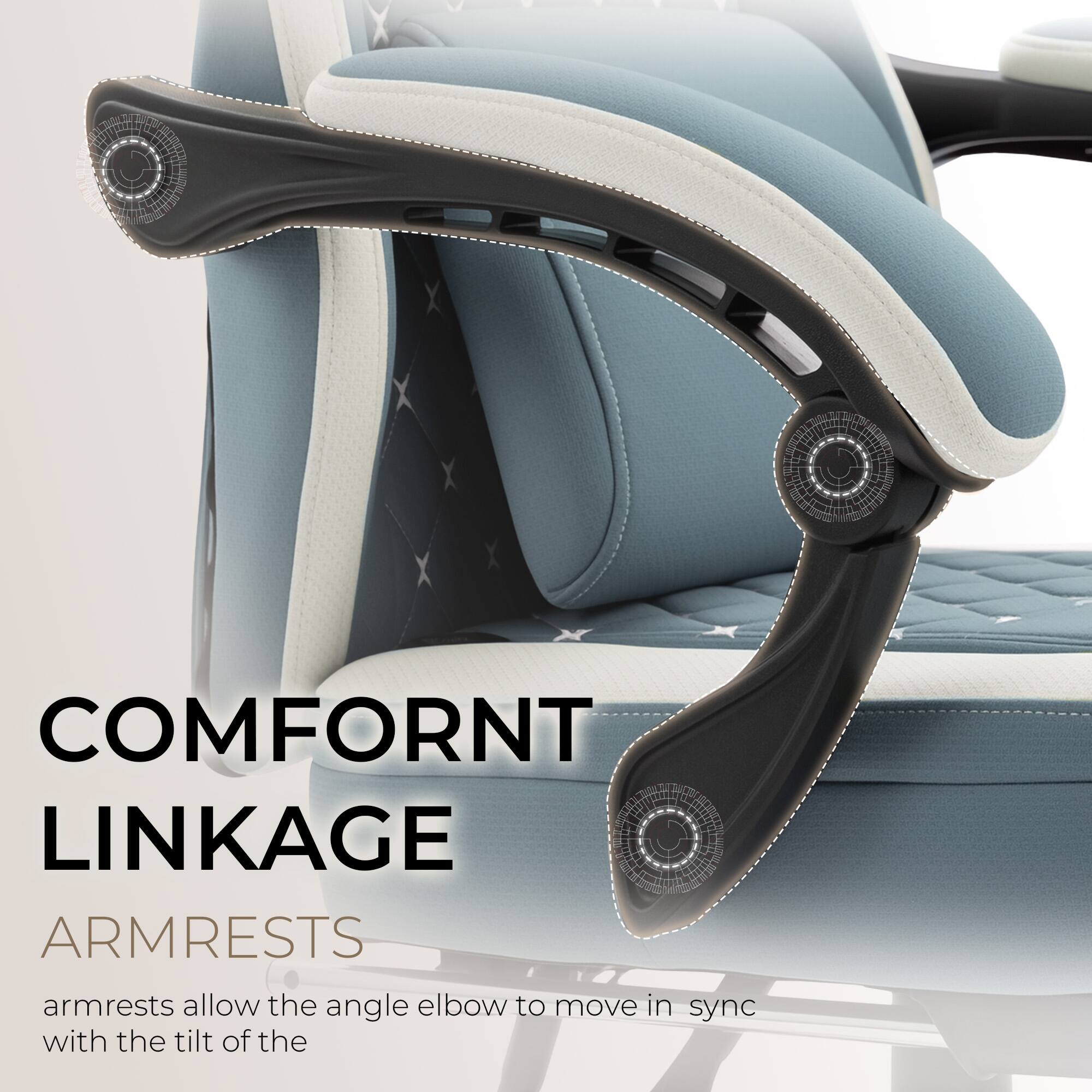COMFORT LINKAGE  
ARMRESTS  
armrests allow the angle elbow to move in sync with the tilt of the