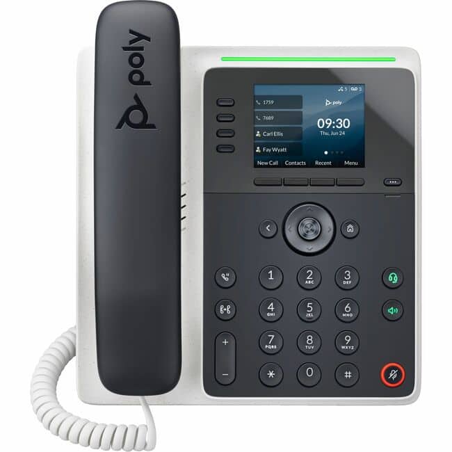 HP - Poly Edge E220 IP Phone - Corded - Corded/Cordless - Bluetooth - 3 Multiple Conferencing - Desktop, Wall Mountable - Black