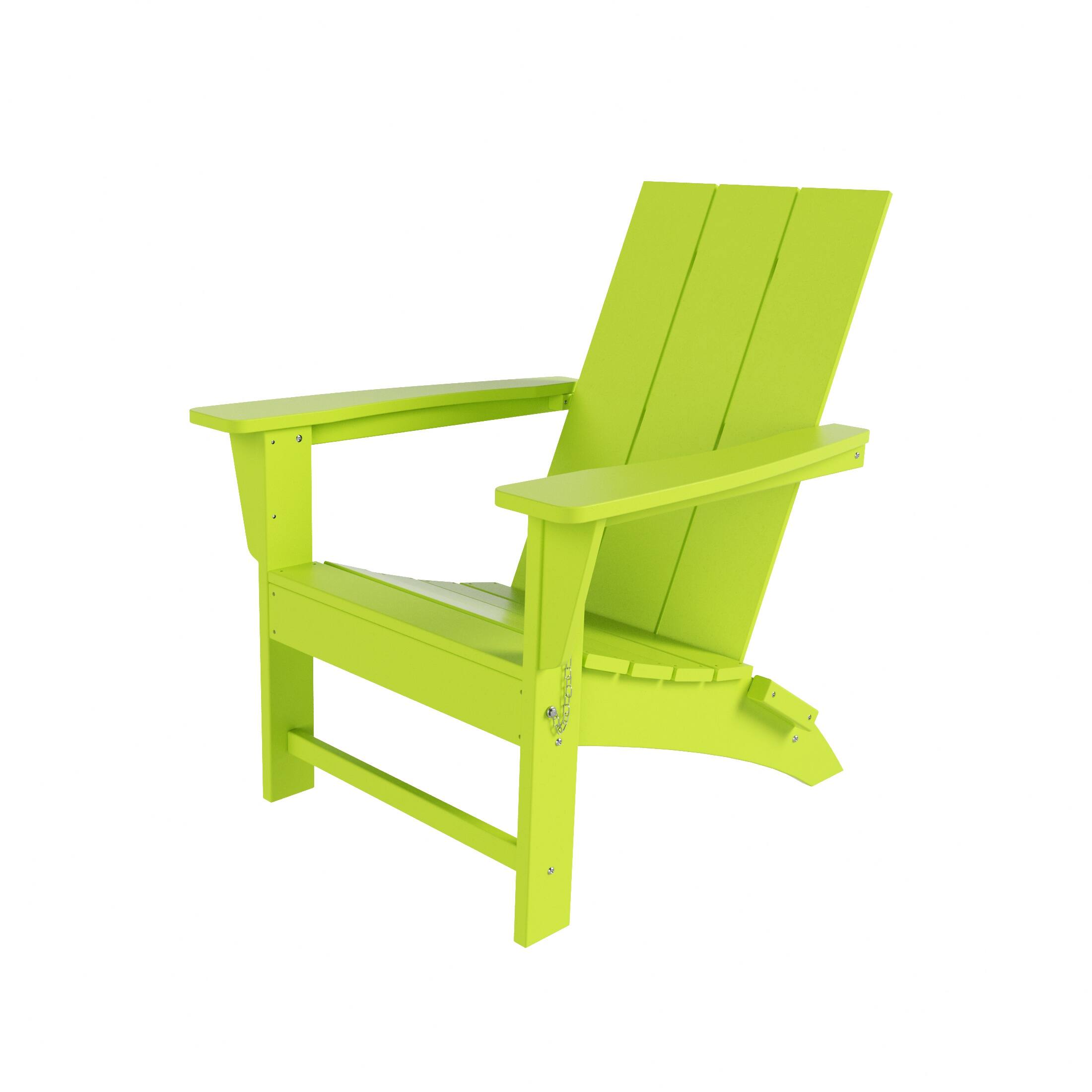 Alt View 3. WestinTrends - WestinTrends Ashore Outdoor HDPE Modern Folding Adirondack Chair - Lime.