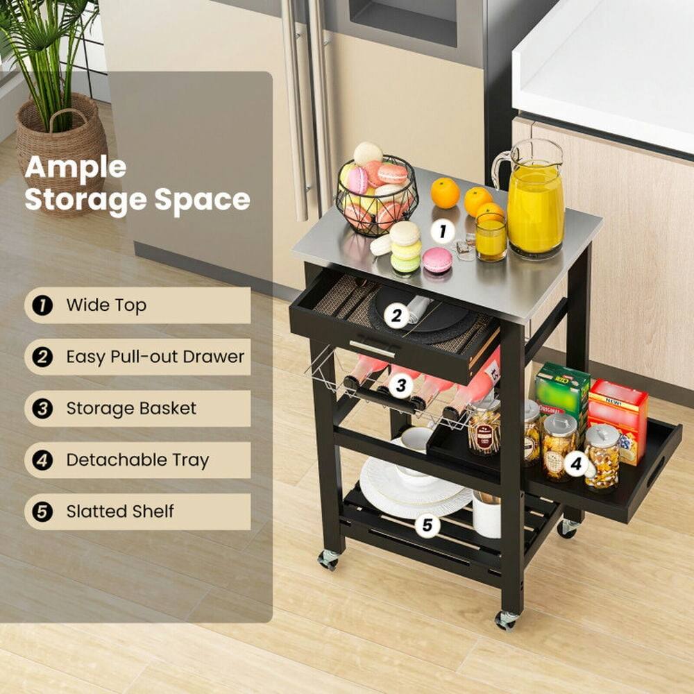 Ample Storage Space

1. Wide Top
2. Easy Pull-out Drawer
3. Storage Basket
4. Detachable Tray
5. Slatted Shelf