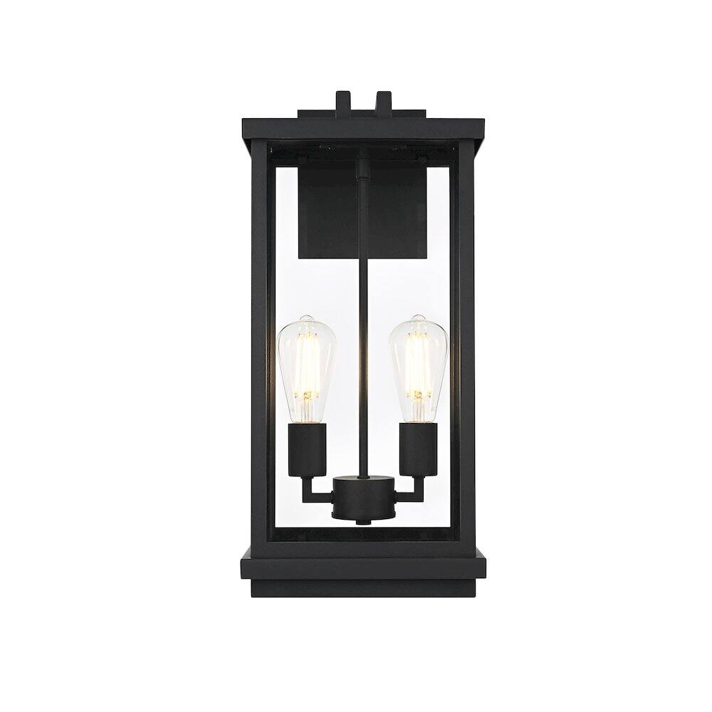 Back. Elegant Lighting - Theodore 9 Inch Outdoor Wall Sconce In Black - Black.