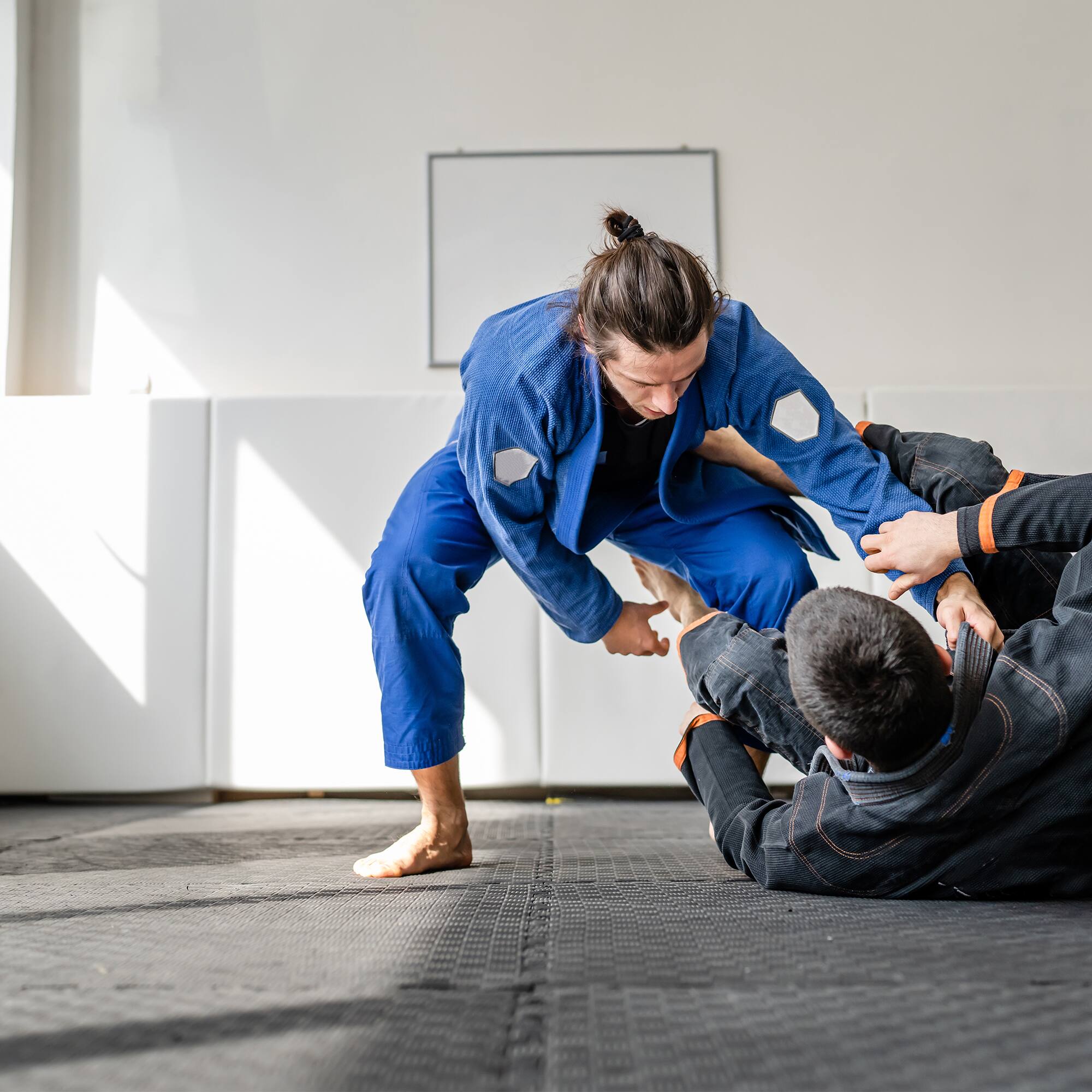 Alt View 3. BalanceFrom Fitness - BalanceFrom Fitness 144 Sq Ft Interlocking EVA Foam Exercise Mat Tiles, Gray - Grey.