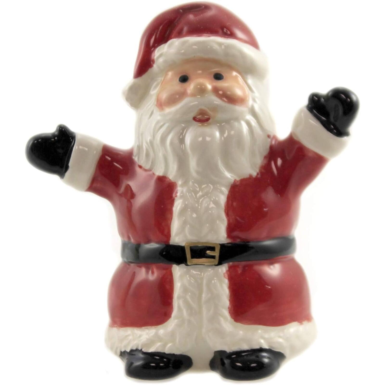 Back. Pacific Trading - Christmas Santa & Snowman North Pole Winter Ceramic Magnetic Salt Pepper Shakers - Multicolor.
