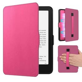 Kitcheniva - Slim Shell Case With Hand Strap For 7" Kindle Paperwhite (12th Gen 2024) - Raspberry