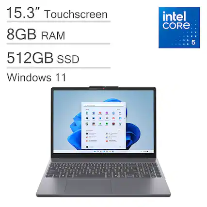 15.3" Touchscreen
8GB RAM
512GB SSD
Windows 11
Intel Core 5