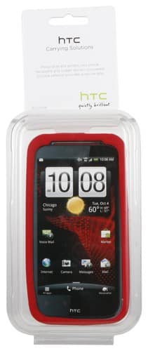 Front Standard. HTC - Gel Skin for HTC Rezound ADR6425 Mobile Phones - Red.