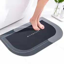 Garnen - Bathroom Rugs Non Slip Bath Mat Rug, 20"x31" Diatomaceous Earth Bath Mat, Thick, Water Absorbent & Quick Dry Bath Mats - Gray