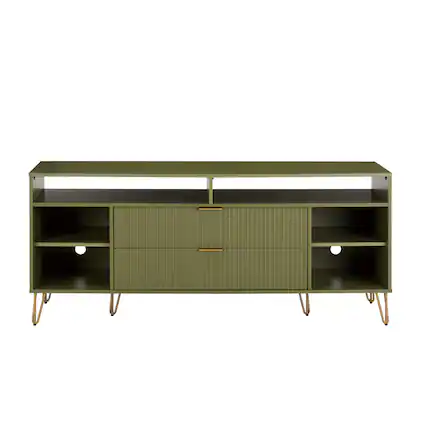 Front. TinyHomie - TV Stand in Olive Green - Olive Green.