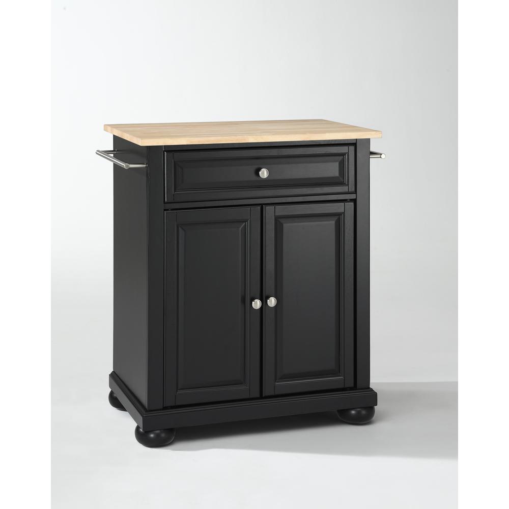 Back. Crosley Furniture - Alexandria Wood Top Portable Kitchen Island/Cart - Black.