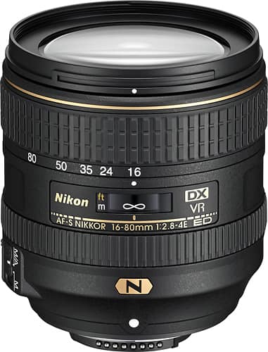 Nikon - AF-S DX NIKKOR 16-80mm f/2.8-4E ED VR Standard Zoom Lens - Black - Larger Front