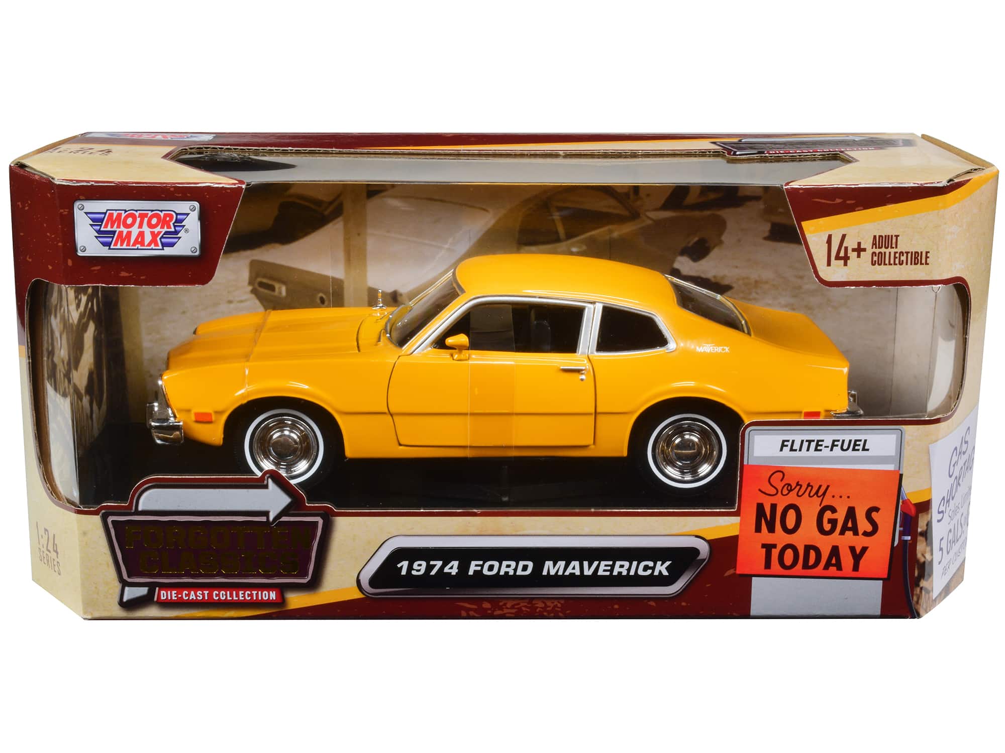 "1974 Ford Maverick Yellow ""Forgotten Classics"" 1/24 Diecast Model Car by Motormax" price history on PriceWatchPro
