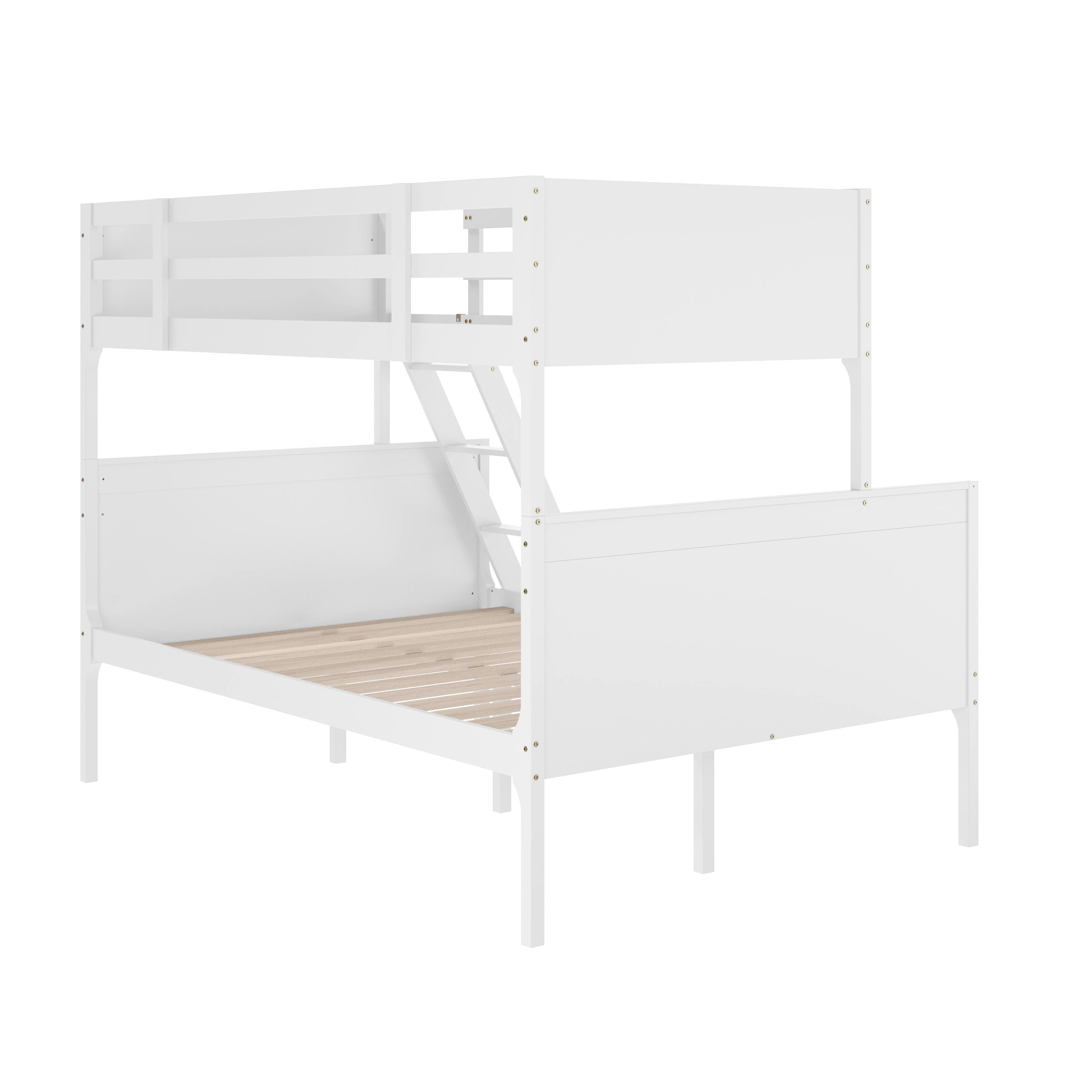 Alt View 1. Emma + Oliver - Samuel Kids Bunk Bed with Convertible, Solid Wood Slatted Frame and Easy-to-Climb Ladder with No Box Spring Required - White.