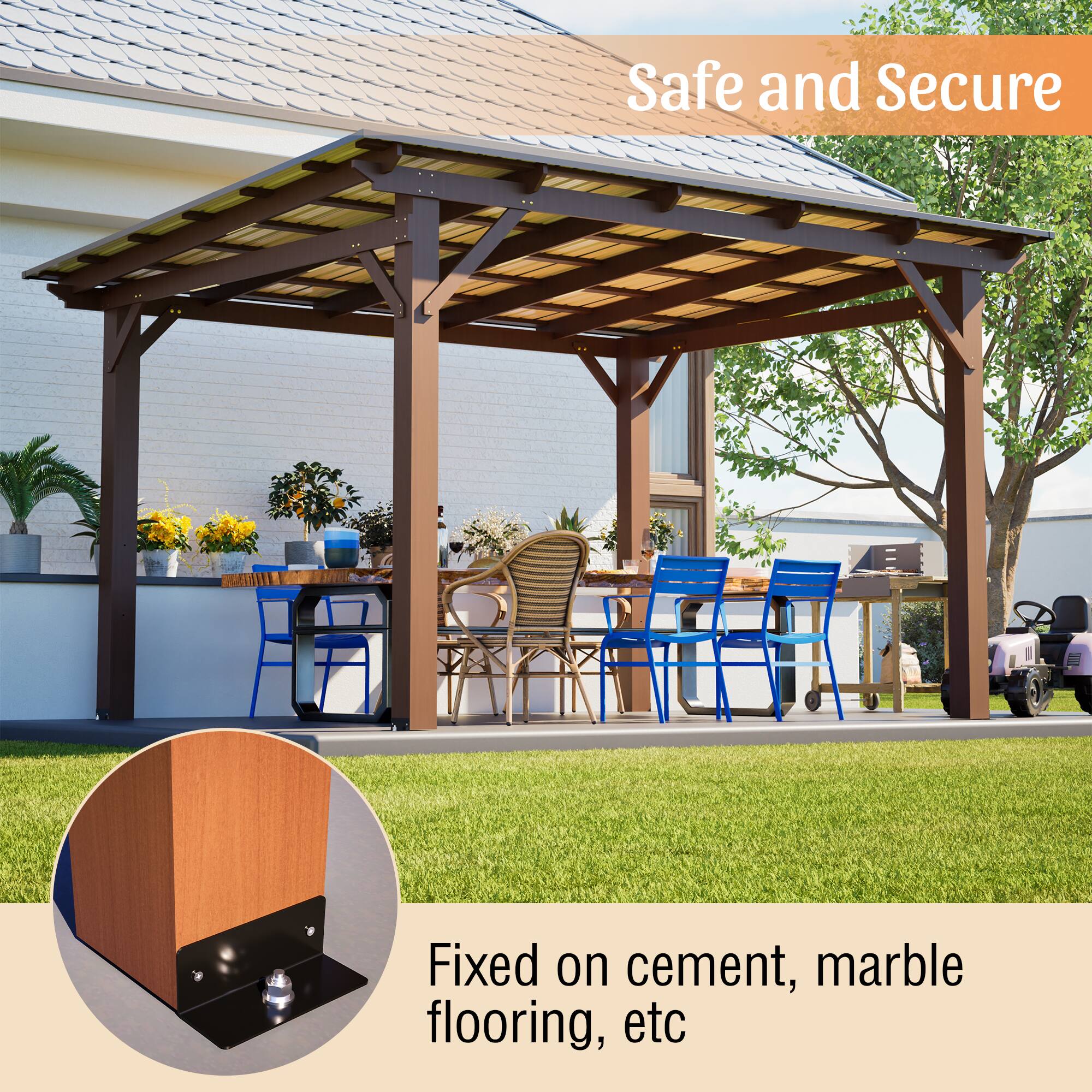 Safe and Secure

Fixed on cement, marble flooring, etc