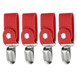 Unique Bargains - 4pcs Towel Ring Holder with Clip, Dish Towel Holder Wall Hook, Farmhouse Home Decor for Cabinet Oven Handle Rods - Red