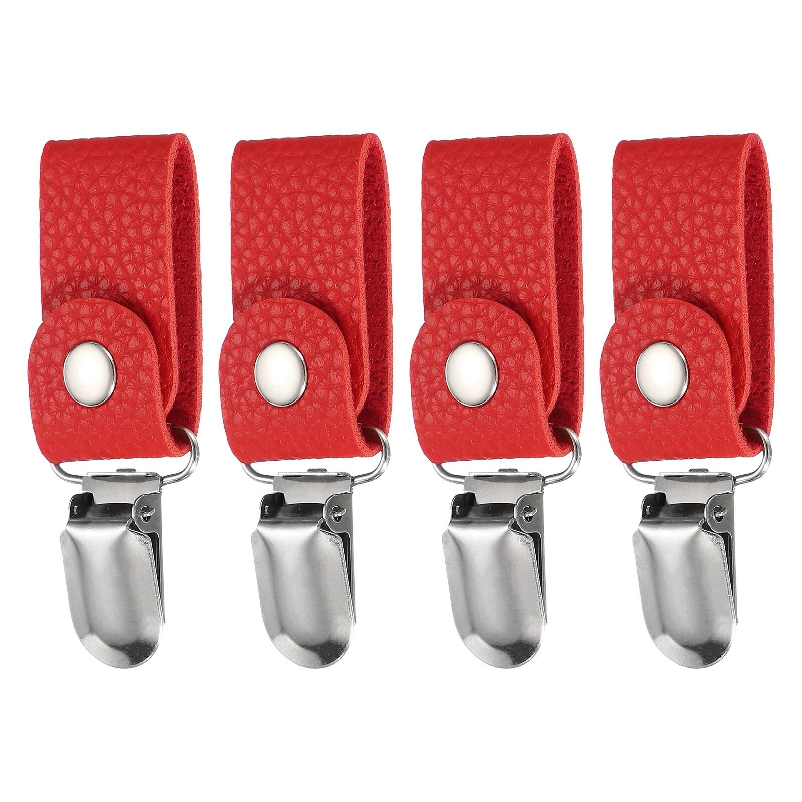 Front. Unique Bargains - 4pcs Towel Ring Holder with Clip, Dish Towel Holder Wall Hook, Farmhouse Home Decor for Cabinet Oven Handle Rods - Red.