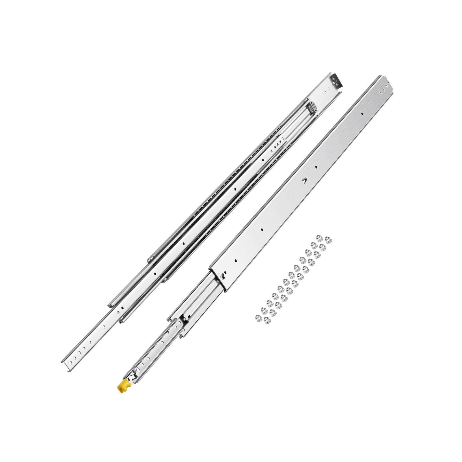 Alt View 5. VEVOR - Set of 2 Drawer Rails, Sizes 16 18 20 24 30 35 37.4 59 24 32 36 40 48 60 in, Capable of Supporting 500 lbs - Silver.