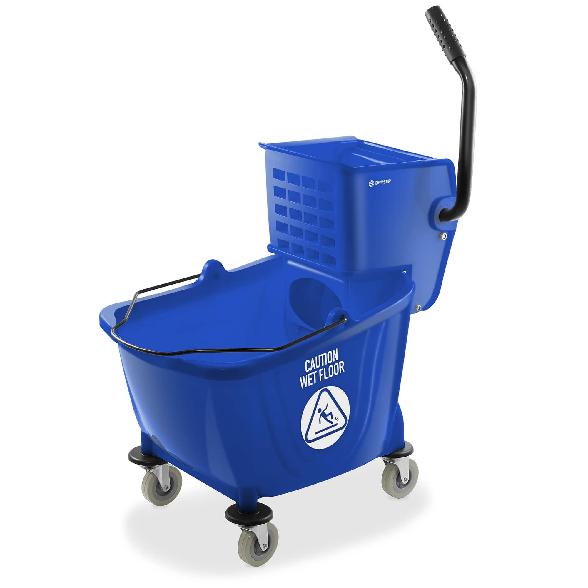 Dryser - Commercial Mop Bucket with Side Press Wringer - 33 Quart - Blue
