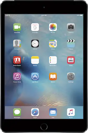 Front. Apple - iPad mini 4 Wi-Fi + Cellular 64GB.