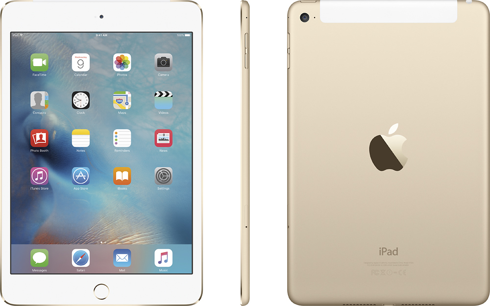 Apple iPad mini 4 Wi-Fi + Cellular 16GB Gold MK882LL/A - Best Buy