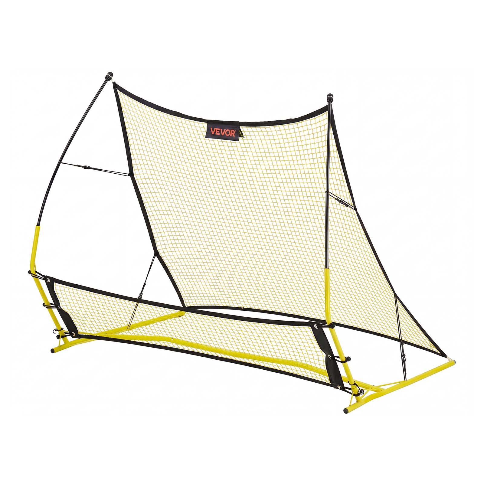 Alt View 5. VEVOR - Soccer Rebounder Net, 2-in-1 Soccer Goal Rebounder, Thickened Fiberglass Poles Iron Pipe for Team Solo Control - Yellow.