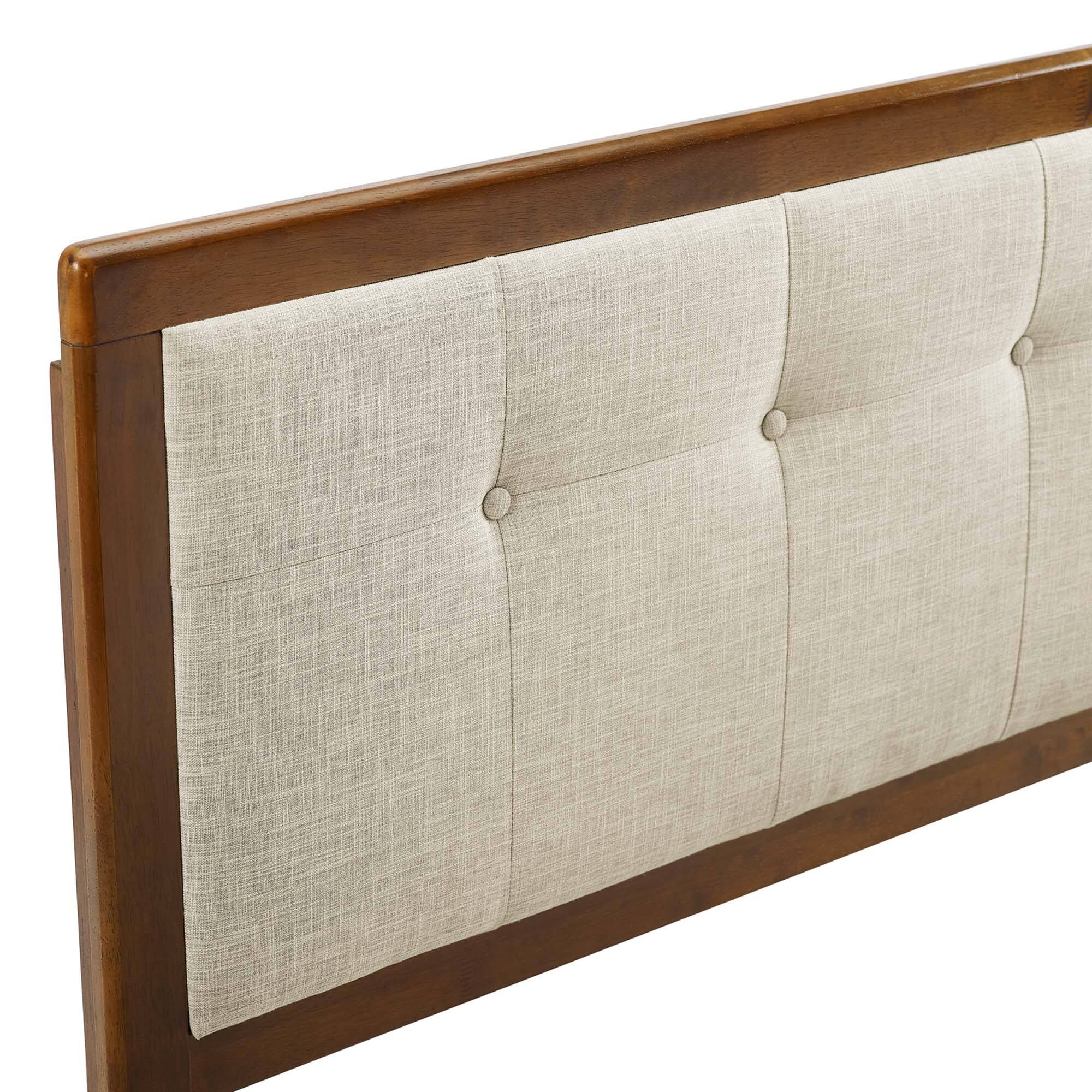 Alt View 1. Modway - Draper Tufted Fabric and Wood Full Headboard by Modway - Brown.