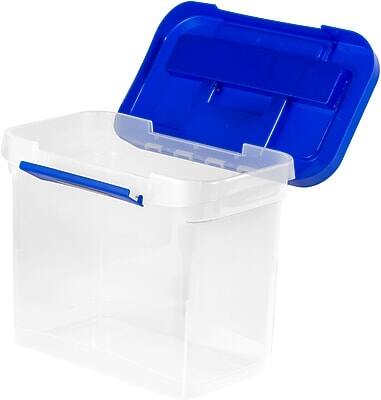 Alt View 1. Bankers Box - Bankers Box Locking File Portable Tote, Letter Size, Blue/Clear (0086301) - Blue/Clear.