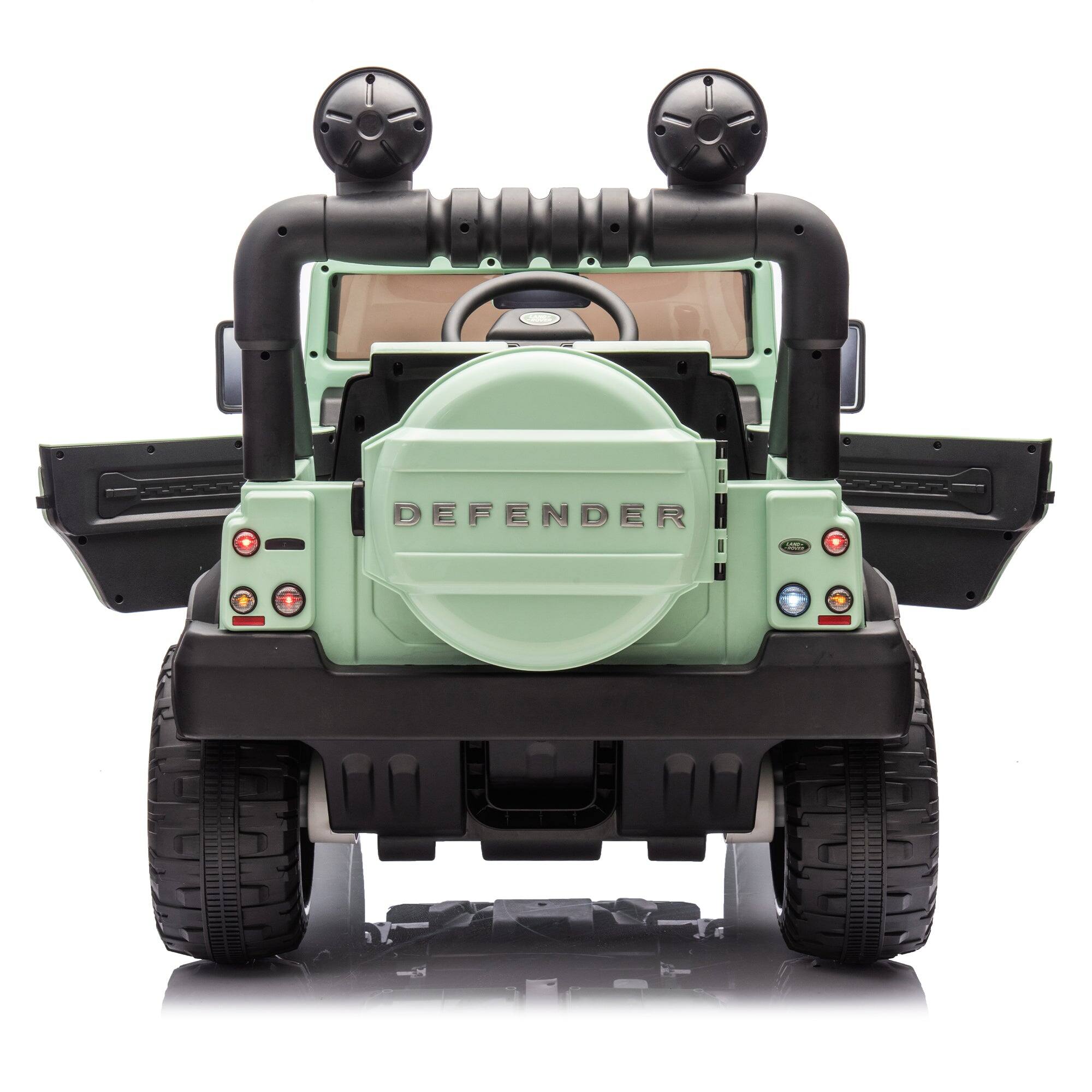 Alt View 5. BreeBe - Licensed Land Rover Defender Volta 5008 24V Kids Ride-On Car, Parents Control, 2WD, 4-Wheel Suspension, LED, Music - Green.