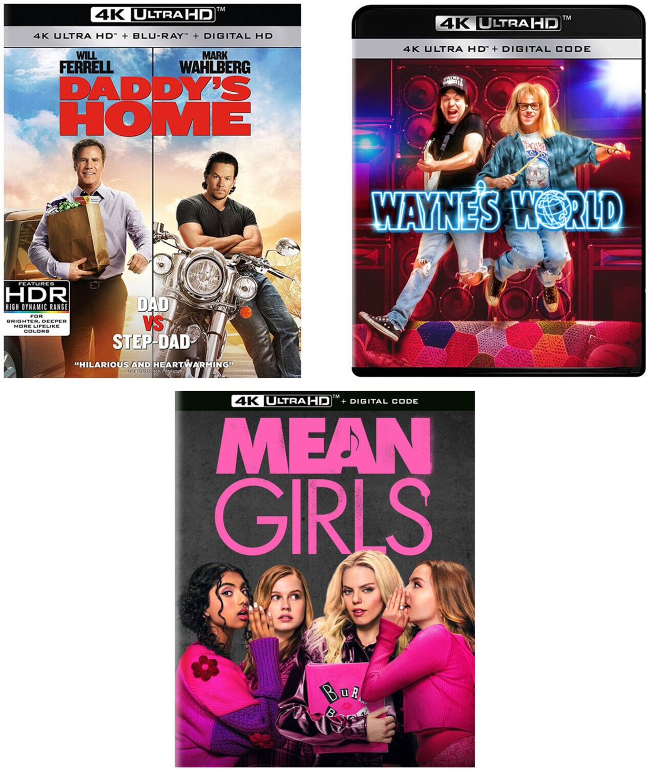4K & HILAROIUS: SNL ALUMNI EDITION Daddy's Home | Wayne's World | Mean Girls   - 4K Blu-Ray [4K Ultra HD Blu-ray] price history on PriceWatchPro