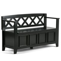 Simpli Home - Amherst Entryway Storage Bench - Black - Front_Zoom