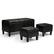 Front. Simpli Home - Dover Rectangular Faux Leather Storage Ottoman Bench (Set of 3) - Midnight Black.