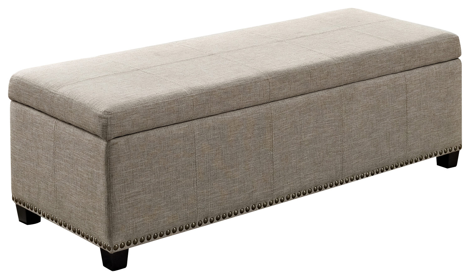Simpli Home - Kingsley Rectangular Polyester Bench Ottoman With Inner Storage - Natural was $251.99 now $176.99 (30.0% off)