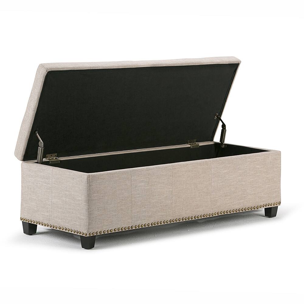 Alt View 11. Simpli Home - Kingsley Rectangular Polyester Bench Ottoman With Inner Storage - Natural.