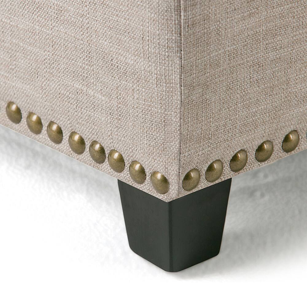 Alt View 15. Simpli Home - Kingsley Rectangular Polyester Bench Ottoman With Inner Storage - Natural.