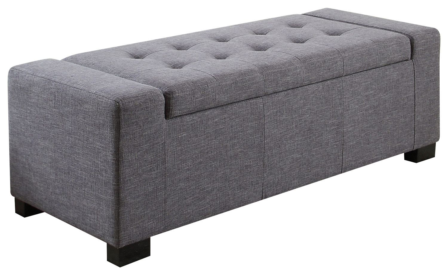 Simpli Home - Laredo Rectangular Polyester Bench Ottoman With Inner Storage - Slate Gray was $254.99 now $178.99 (30.0% off)