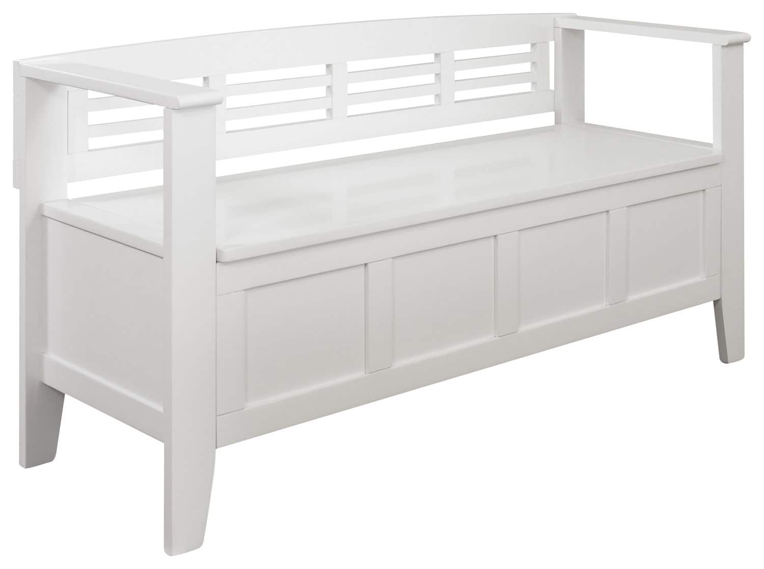 Simpli Home - Adams Entryway Storage Bench - White - Larger Front