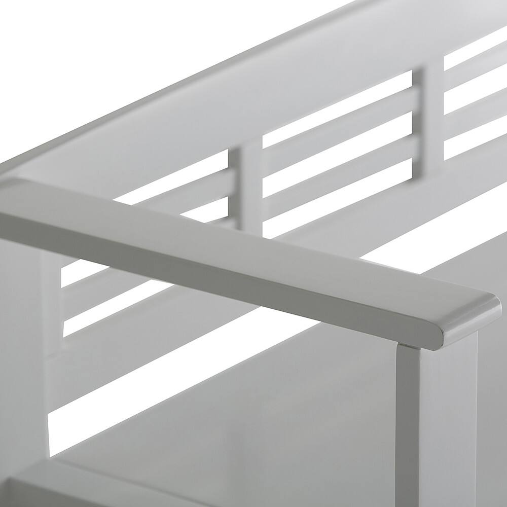 Simpli Home Adams Entryway Storage Bench With Backrest White 3AXCADABEN