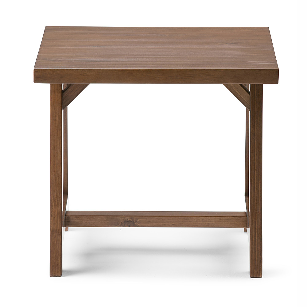 Angle View: Simpli Home - Sawhorse Square Solid Pine End Table - Medium Saddle-Brown