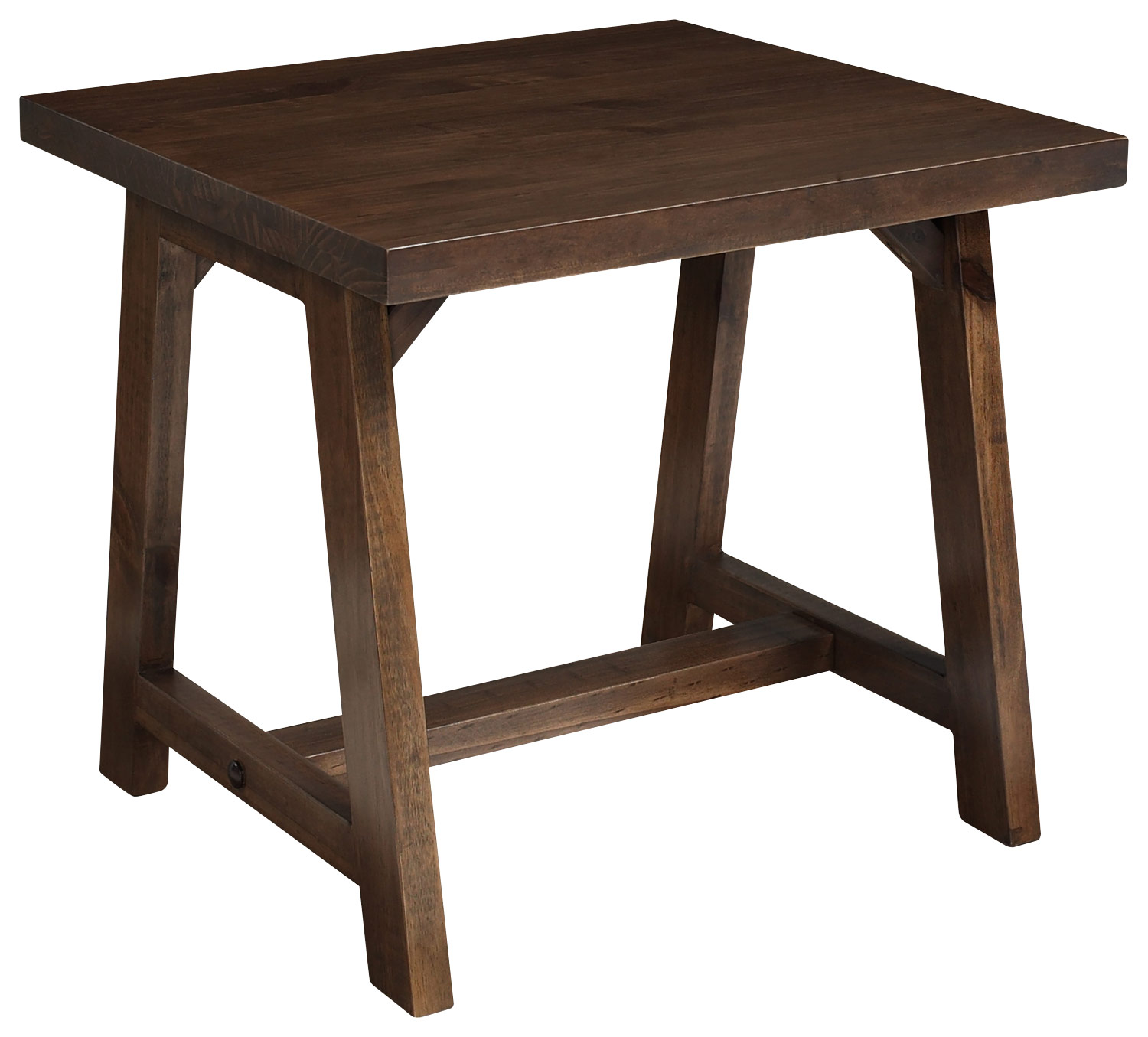 Simpli Home - Sawhorse Square Solid Pine End Table - Medium Saddle-Brown