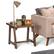 Left. Simpli Home - Sawhorse Square Solid Pine End Table - Medium Saddle-Brown.