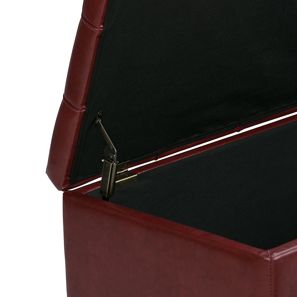 Alt View 13. Simpli Home - Dover Rectangular Faux Leather Storage Ottoman Bench (Set of 3) - Radicchio Red.