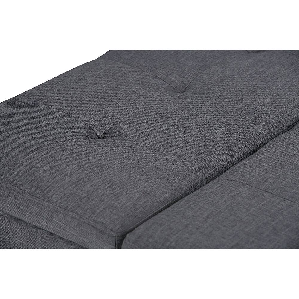 Alt View 14. Simpli Home - Dover Square Polyurethane Faux Leather Bench Ottoman With Inner Storage - Slate Gray.
