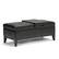 Front. Simpli Home - Oregon Rectangular Polyurethane Faux Leather Bench Ottoman With Inner Storage - Midnight Black.