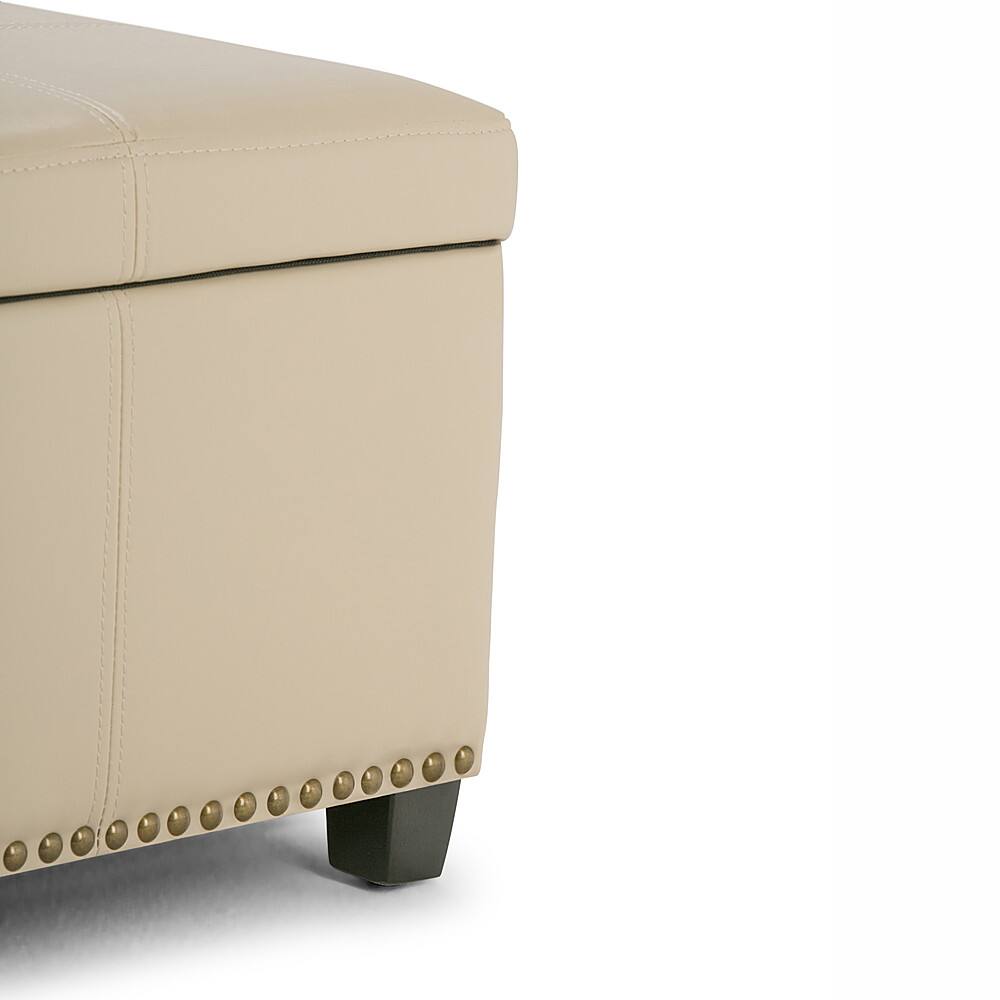 Best Buy Simpli Home Kingsley Rectangular Bonded Leather Bench Ottoman