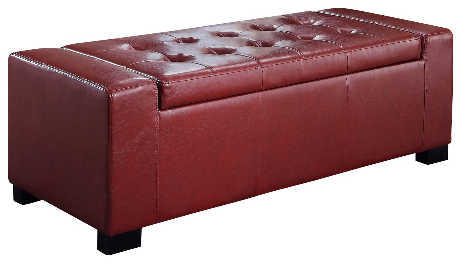 Simpli Home - Laredo Rectangular Storage Ottoman - Radicchio Red - Larger Front