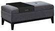 Simpli Home - Oregon Storage Ottoman - Slate Gray - Larger Front