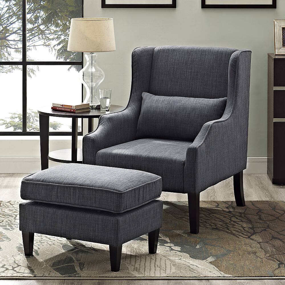 Left View: Simpli Home - Ashbury Club Chair - Slate Gray